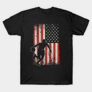 USA Flag Basketball Player T-Shirt